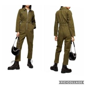 Top Shop Mabel green boilersuit jumpsuit